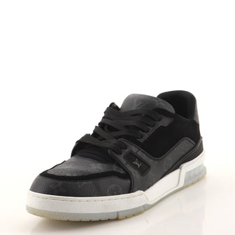 Louis Vuitton Men's LV Trainer Sneakers Monogram Eclipse with Suede