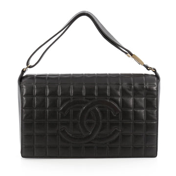 Chanel Chocolate Bar CC Flap Bag Quilted Leather Large