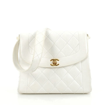Chanel Vintage CC Flap Shoulder Bag Quilted Caviar Small