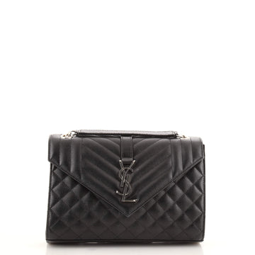 Saint Laurent Classic Monogram Envelope Satchel Mixed Matelasse Leather Medium