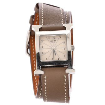 Heure H Double Tour Quartz Watch Stainless Steel and Leather 21