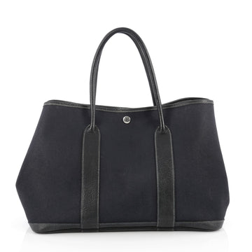Hermes Garden Party Tote Toile and Leather 36 Blue 1822108