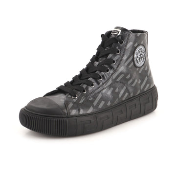Versace Men's La Greca High-Top Sneakers Printed Leather