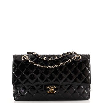 Chanel Classic Double Flap Bag Quilted Patent Medium