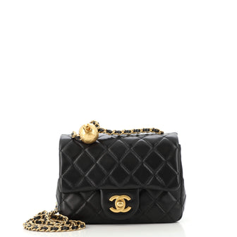 Chanel Pearl Crush Square Flap Bag Quilted Lambskin Mini