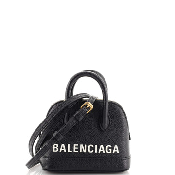 Balenciaga Logo Ville Bag Leather Nano