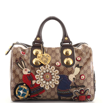 Gucci Babouska Boston Bag Embellished GG Coated Canvas Medium
