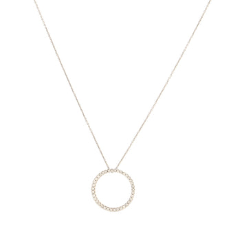 Roberto Coin Tiny Treasures Circle of Life Pendant Necklace 18K White Gold with Diamonds Medium