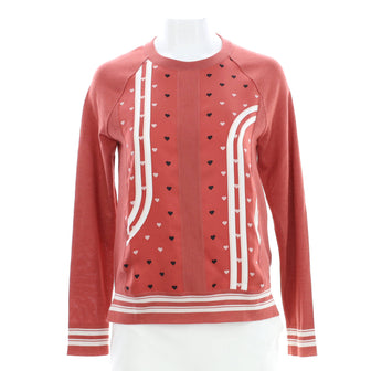 Hermes Women's Brides de Gala Love Crewneck Sweater Printed Slik with Cashmere