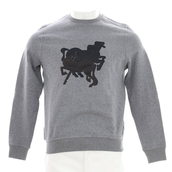 Hermes Men's Crewneck Sweater Cotton with Applique