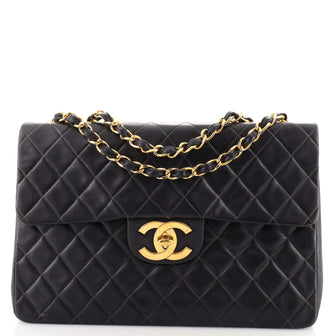 Chanel Vintage Classic Single Flap Bag Quilted Lambskin Maxi