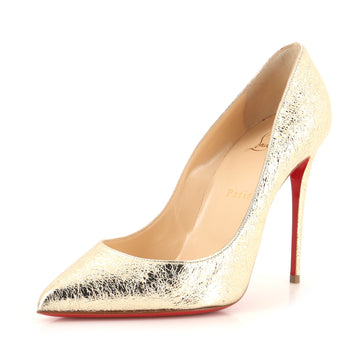 Christian Louboutin Women's Pigalle Follies Pumps Crinkled Metallic Leather 100