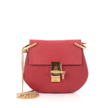 Chloe Drew Crossbody Bag Leather Small Red
