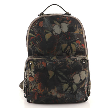 Valentino Garavani Rockstud Backpack Printed Nylon Medium