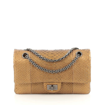 Chanel Reissue 2.55 Handbag Python 225 Gold