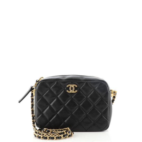 Chanel Pearl Crush Camera Case Quilted Lambskin Small Black 1824201