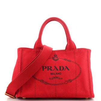 Prada Canapa Convertible Tote Canvas Mini