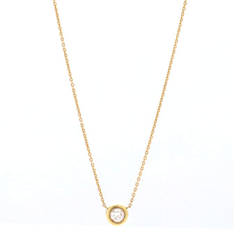 Roberto Coin Diamond Bezel Pendant Necklace 18K Yellow Gold and Diamond