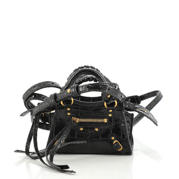 Balenciaga Neo Classic City Bag Crocodile Embossed Leather Super Nano