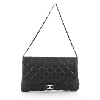 Chanel Clutch with Chain Quilted Caviar Black 1825501