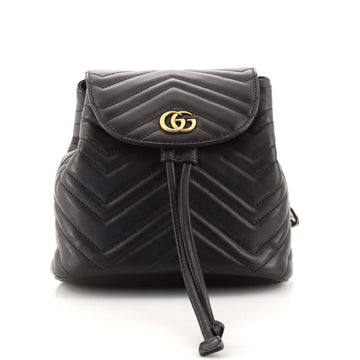 Gucci GG Marmont Drawstring Backpack Matelasse Leather Mini