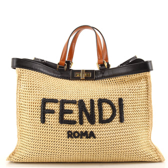 Fendi Peekaboo X-Tote Raffia Medium