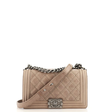 Chanel Double Stitch Boy Flap Bag Quilted Calfskin Old Medium