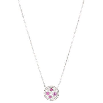 Tiffany & Co. Cobblestone Pendant Necklace Platinum with Diamonds and Pink Sapphires