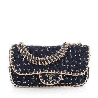 Chanel St. Tropez Flap Bag Tweed Large Blue 1826301