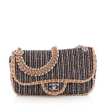 Chanel St. Tropez Flap Bag Tweed Large Black 1826302