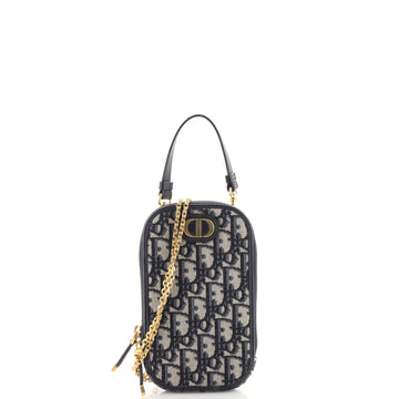 Christian Dior 30 Montaigne Phone Holder on Chain Oblique Canvas