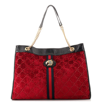 Gucci Rajah Chain Tote GG Velvet Large