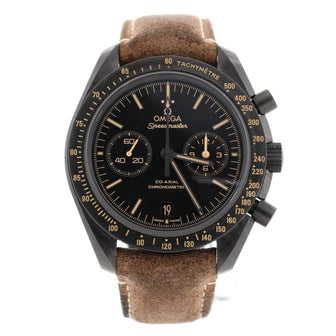 Speedmaster Professional Moonwatch Dark Side Of The Moon Co-Axial Chronometer Chronograph Automatic Watch Ceramic and Leather 44