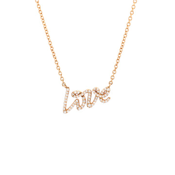 Tiffany & Co. Paloma's Graffiti Love Pendant Necklace 18K Rose Gold and Diamonds Mini