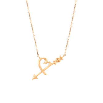 Tiffany & Co. Paloma Picasso Graffiti Heart and Arrow Pendant Necklace 18K Rose Gold