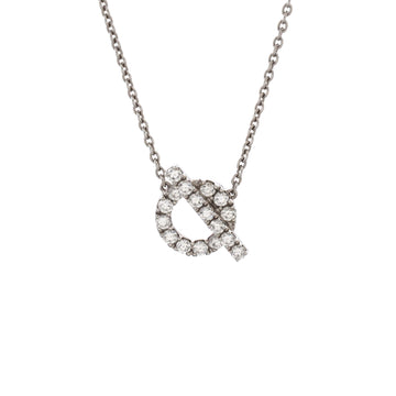 Hermes Finesse Pendant Necklace 18K White Gold and Diamonds
