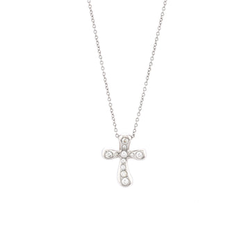 Tiffany & Co. Elsa Peretti Cross Pendant Necklace Platinum and Diamonds Large