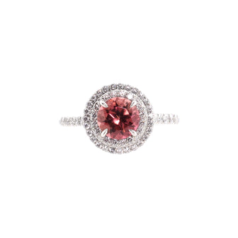 Tiffany & Co. Soleste Round Ring Platinum with Tourmaline and Diamonds 6-6.5mm