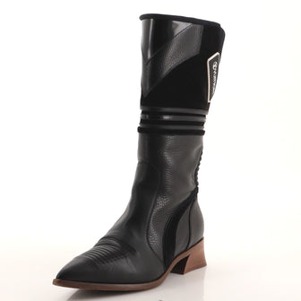 Louis Vuitton Women's Flags Knee High Boots Goatskin and Suede