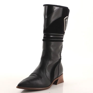 Louis Vuitton Women's Flags Knee High Boots Goatskin and Suede