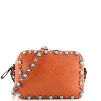 Valentino Garavani Rolling Rockstud Camera Crossbody Bag Leather with Cabochons