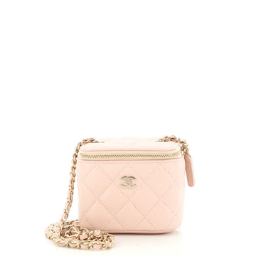 Chanel Classic Vanity Case with Chain Quilted Caviar Mini