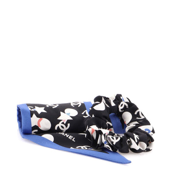 Chanel Scrunchie and Twilly Hair Tie Set Printed Silk