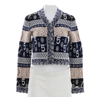 Chanel Women's Fair Isle No.5 Short Cardigan Cashmere