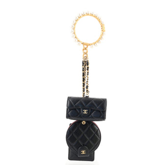 Chanel Pearl Crown CC Multi Pouches Wristlet Quilted Lambskin