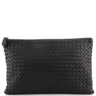 Bottega Veneta Zip Pouch Clutch Intrecciato Nappa Large
