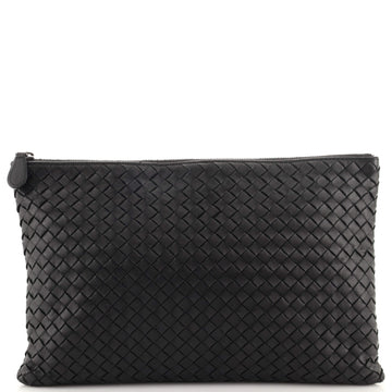 Bottega Veneta Zip Pouch Clutch Intrecciato Nappa Large