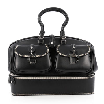 Christian Dior Detective Handle Bag Leather Large Black 1827501