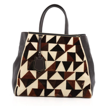 Fendi 2Jours Handbag Cut Velvet Large Brown 1828001