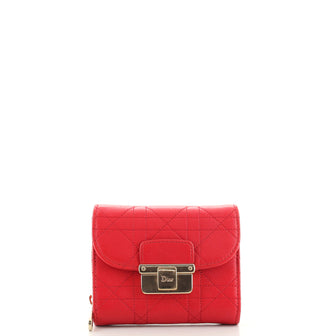 Christian Dior Diorling Wallet Cannage Quilt Lambskin Compact